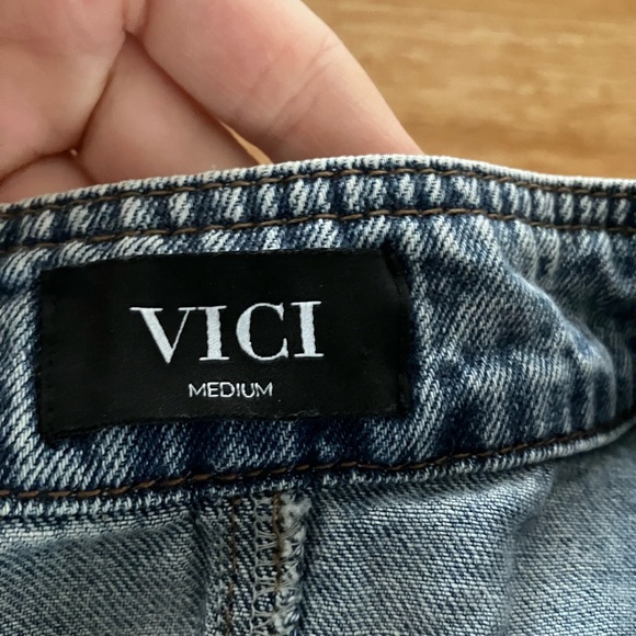 VICI layered two tone patchwork denim jacket - Picture 10 of 12